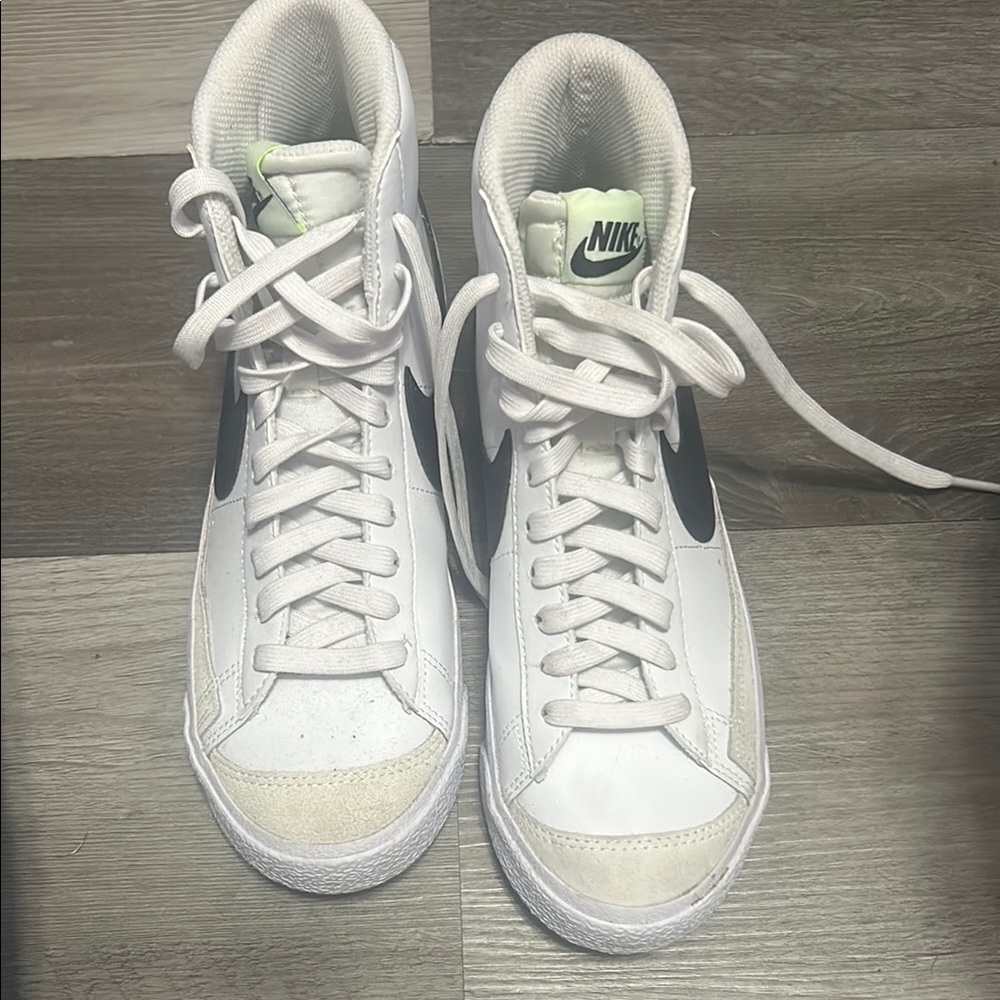 Nike White and Black High-Top Sneakers